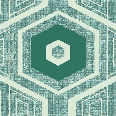 Retro Textured Polygon.Teal - Roll