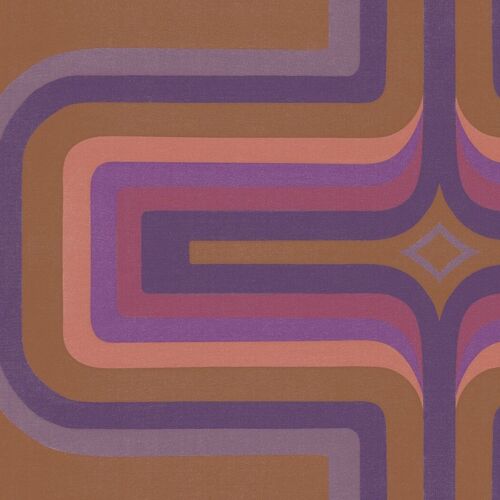 70s Geometric wallpaper, Terracotta + Pink - Roll