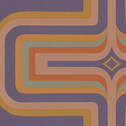 70s Geometric wallpaper Lilac + Peach - Roll