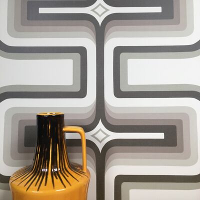 70s Geometric wallpaper Neutral - Roll