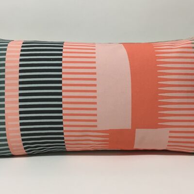Cojín Combed Stripe - Coral + Blush + Grey - De nuevo en stock