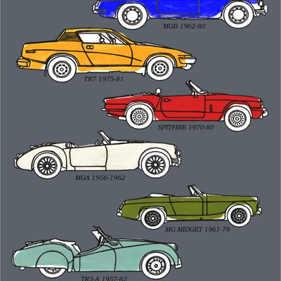 British Classic Cars Geschirrtuch – Anthrazit