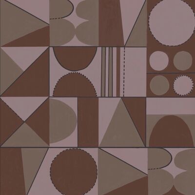 Taking Shape Wallpaper – Terracotta & Rose – Rolle