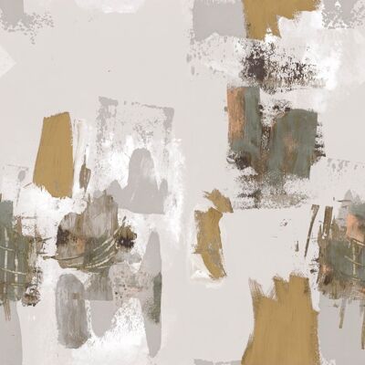 Abstract Painterly Wallpaper- Grey - sample - Dove Grey