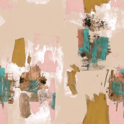 Abstract Painterly Wallpaper- Pastel Peach - sample