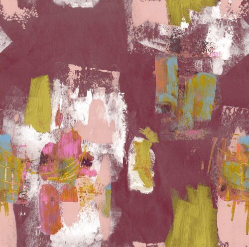 Abstract Painterly Wallpaper- Claret - sample