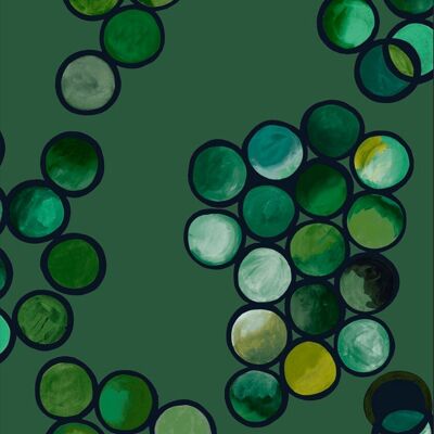 Ombré Circle Wallpaper - Smaragd - Muster