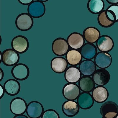 OmbrÃ© Circle Wallpaper - Turquoise - Sample