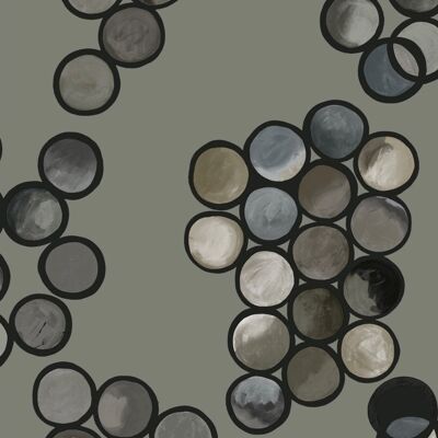 OmbrÃ© Circle Wallpaper - Greys - Sample