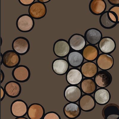Ombré Circle Wallpaper - Chocolate & Clay - Rolle
