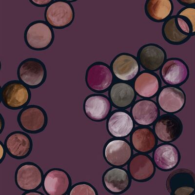 Ombré Circle Wallpaper - Aubergine - Beispiel