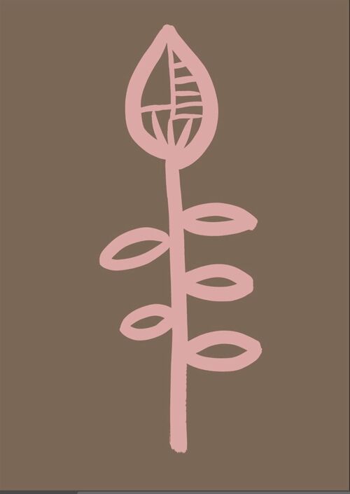Flower print - Peach + Chocolate - A1