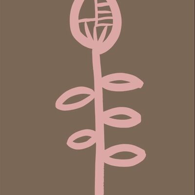 Estampado de flores - Melocotón + Chocolate - A1