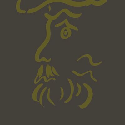 Face print no 4 - Brown + Olive - A4