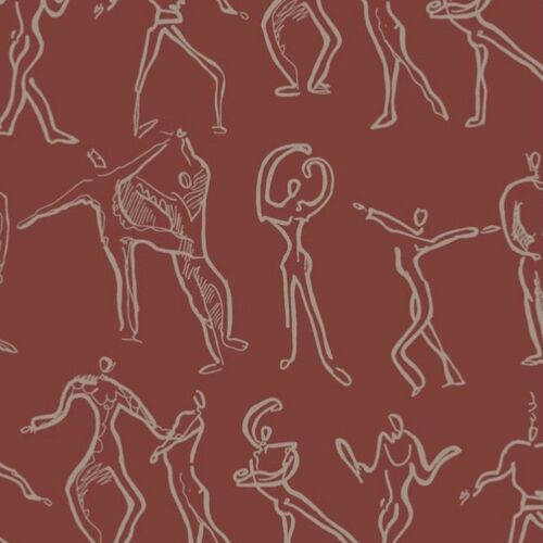 Dancers Wallpaper - Red Brick - sample