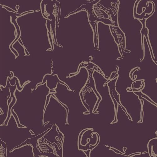 Dancers Wallpaper - Berry - roll