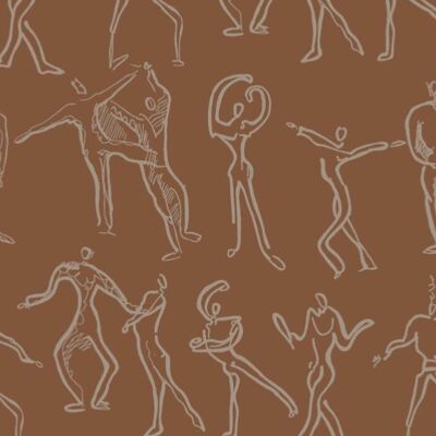 Dancers Wallpaper - Terracotta - roll