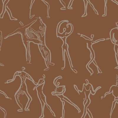 Papier Peint Danseuses - Terre Cuite - rouleau