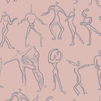 Papier peint Dancers - Blush + Gris - rouleau