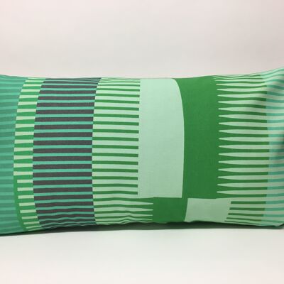 Combed Stripe Cushion - Mint, pistachio + emerald