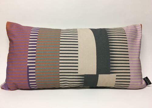 Combed Stripe Cushion - Raspberry, lilac + terracotta