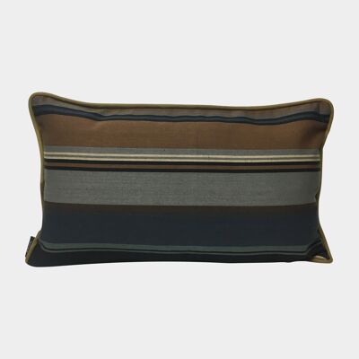 Grey + Black + Brown Striped Cushion