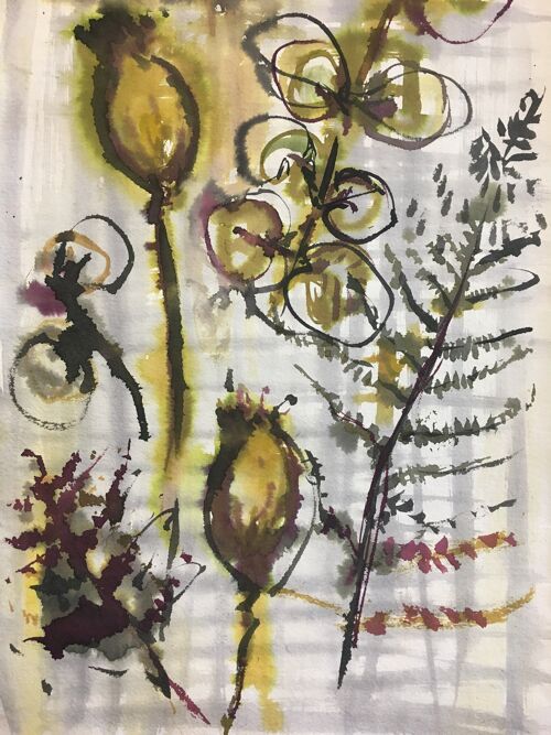 Fern Studies Watercolour Painting - Unframed