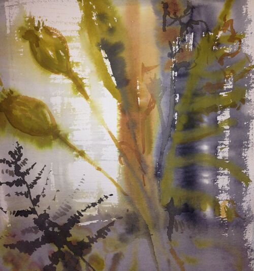 Fern Watercolour Painting - framed