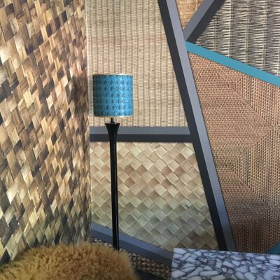 Wicker Geometric Turquoise + Mustard Wallpaper