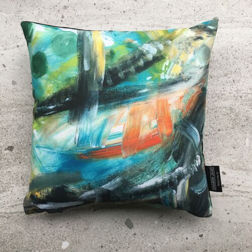Painterly Multi-Colour Mini Cushion - 28x28cms