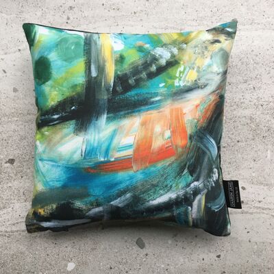 Painterly Multi-Colour Mini Cushion - 45x45cms