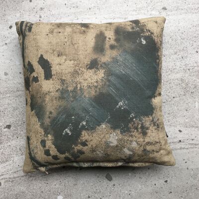 Abstract No 3 Linen Mini Cushion - Without Pom Poms