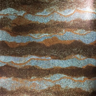 Bedrock Copper + Turquoise Wallpaper - Copper and turquoise - Roll