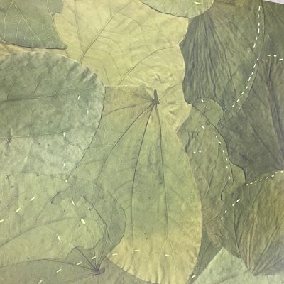 Stitched Leaf Wallpaper 2 - Forest green