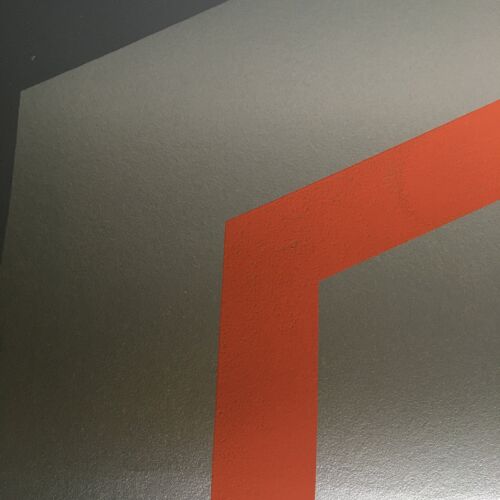 Polygon Wallpaper - orange and grey - roll