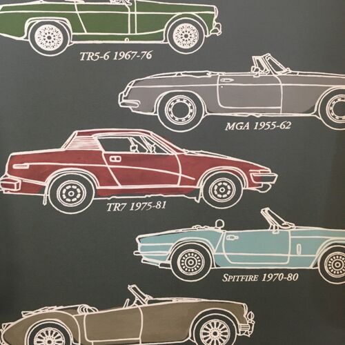 British Classic Cars Wallpaper - Dark grey + jewel cars - sample