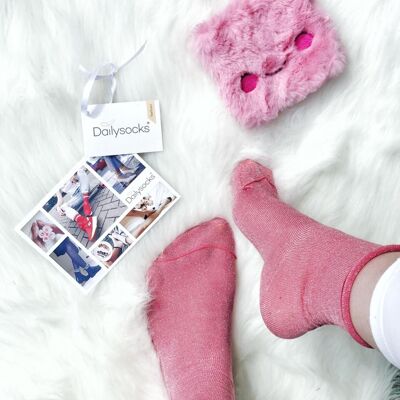 CHLOE - Fine cotton socks - rose pink