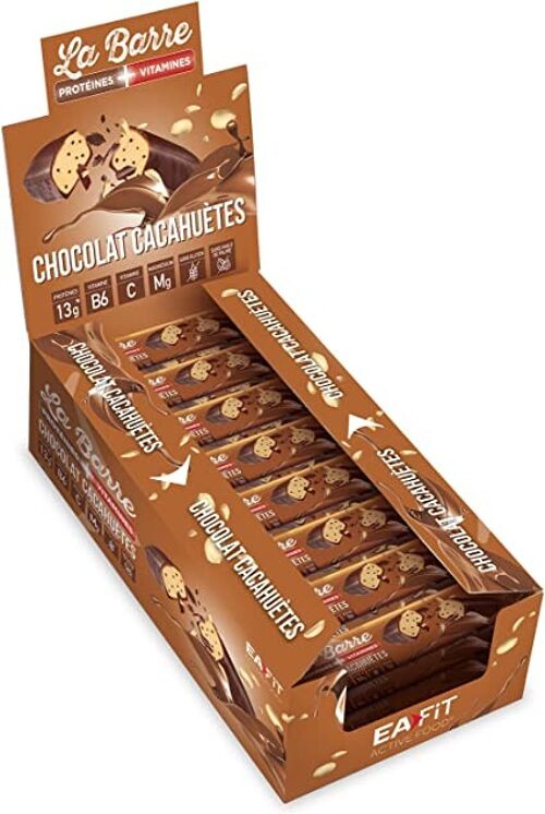 EAFIT LA BARRE PROTEINES VITAMINES - chocolat cacahuètes - 49g Présentoir de 24