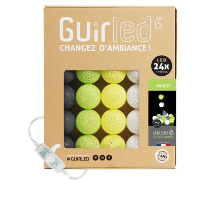 Forest Classique Guirlande lumineuse boules coton LED USB - 24 boules