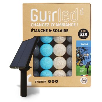 Avatar Guirlande lumineuse extérieure étanche & solaire boules LED  - 32 boules 1