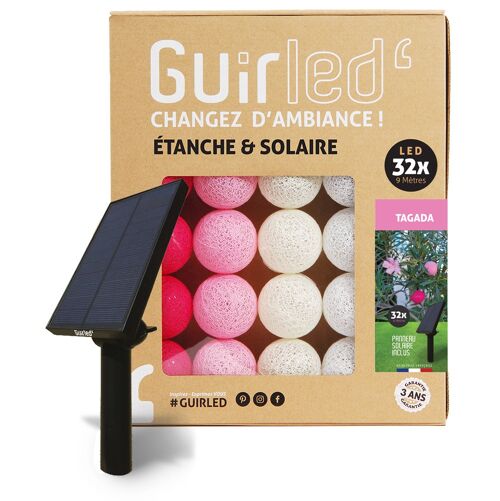 Tagada Guirlande lumineuse extérieure étanche & solaire boules LED  - 32 boules