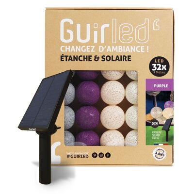 Purple Outdoor Waterproof & Solar LED Ball Fairy Lights - 16 Balls