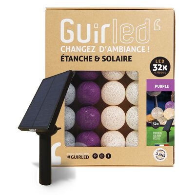 Purple Guirlande lumineuse extérieure étanche & solaire boules LED  - 16 boules