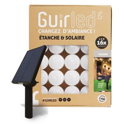 Flocon Guirlande lumineuse extérieure étanche & solaire boules LED  - 16 boules - Best-seller jardin