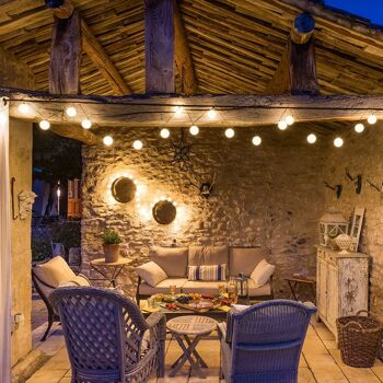 Flocon Guirlande lumineuse extérieure étanche & solaire boules LED  - 16 boules - Best-seller jardin 2