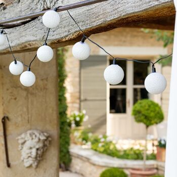 Flocon Guirlande lumineuse extérieure étanche & solaire boules LED  - 16 boules - Best-seller jardin 3