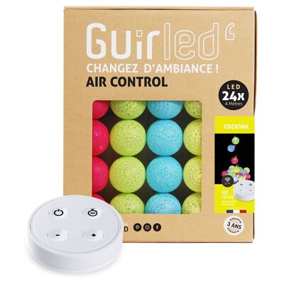 Guirnalda de luces de cóctel a control remoto con bolas de algodón LED USB - 24 bolas