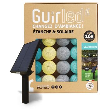 Scandinave Guirlande lumineuse extérieure étanche & solaire boules LED  - 16 boules 1