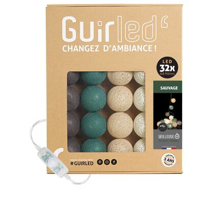 Sauvage Classique Lichtgirlande mit USB-LED-Wattebällchen - 32 Knäuel