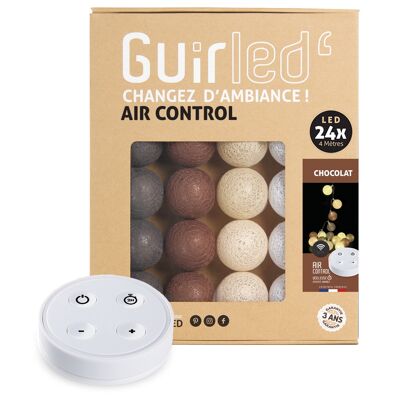 Chocolat Remote-controlled USB LED cotton ball light garland - 24 balls